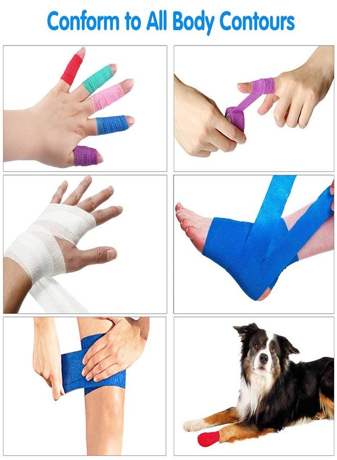 لوتفانسي ضمادات لاصقة ذاتية من لوت فانسي، عبوة من 30 ضمادة، مقاس 1 بوصة × 5 ياردات، ضمادة لاصقة ذاتية اللصق، شريط إسعافات أولية رياضي، ضمادة متماسكة، شريط رياضي، مستلزمات طبية لالتواءات وتورمات الأصابع والكاحلين والمعصمين - Image 5